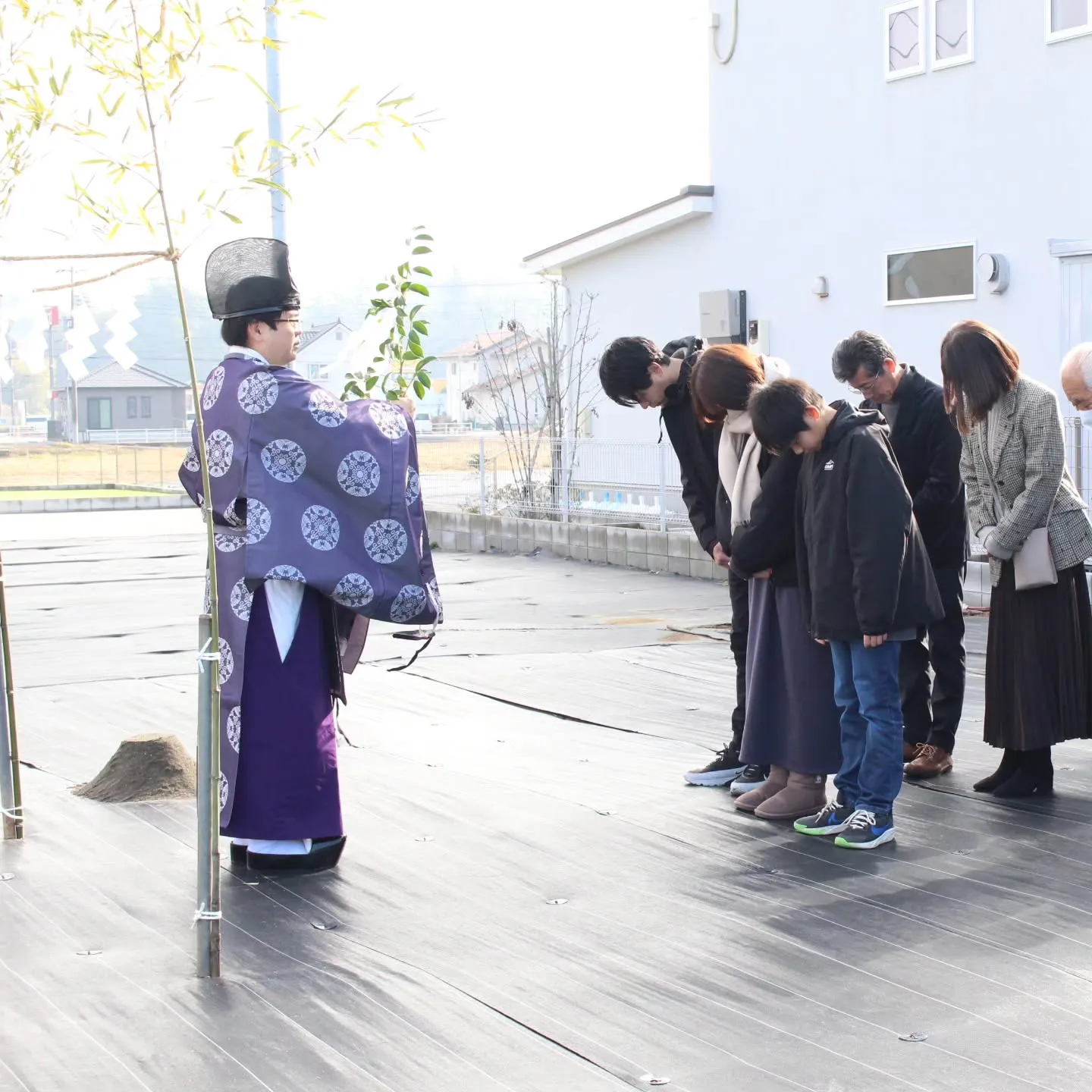 船子分譲地しあわせヴィレッジにて地鎮祭！